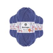 Kartopu K604 5 Adet Açık Lacivert Baby One Tüylenmeyen El Örgü İpi Yünü