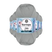 Kartopu K941 Açık Gri Lotus Bikini Büstiyer Bluz 5 Adet Örgü İpi