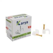 Karya 3 Numara Çelik Çivili 7 Mm Kroşe ( 100Lü Poşet)( 2X1.5 - 3X1.5 Ttr Kablolar İçin)