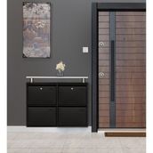 Kaser 2+2 Kilitli Metal Ayakkabılık - Siyah