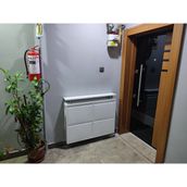 Kaser 2+2 Yatay Raflı Metal Ayakkabılık - Beyaz