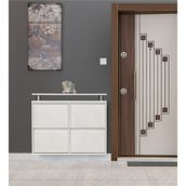 Kaser Metal 2+2'Li Metal Ayakkabılık Beyaz