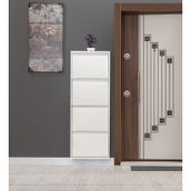 Kaser Metal 4'Lü Metal Ayakkabılık Beyaz