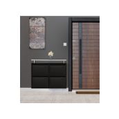 Kaser Siyah 2+2 Metal Ayakkabılık