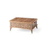 KASES HOME Modern Akıllı Açılabilir Sihirli Fonksiyonel Orta Sehpa Kademeli Masa Akıllı Sehpa Çam Desenli