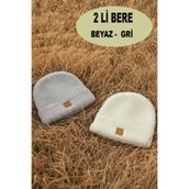 KAŞIKBEY 2li paket peluş welsoft yumuşak bere Gülen Yüz Etiketli Yeni Doğan Bebek Çocuk Bere