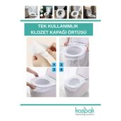 Kaspak disposable products Tek Kullanımlık Naylon Klozet Kapak Örtüsü 40 x 50 cm (10 Adet)