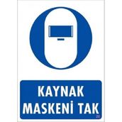 Katar Market Kaynak Maskesini Tak Uyarı Levhası