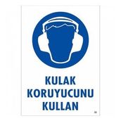 Katar Market Kulaklık Koruyucunu Kullan Uyarı Levhası