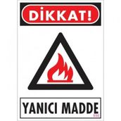 Katar Market Yanıcı Madde Uyarı Levhası