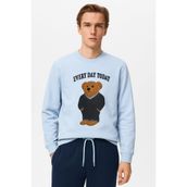 Katia & Bony Teddy Desenli Pijama Üstü, M, 22510M4001, MAVİ, Erkek