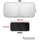 Katlanabilir Araba Ön Cam Güneşlik Metalize Isı Yalıtımlı Yazlık Araba Güneşliği - 150X70CM