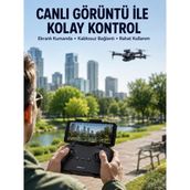 Katlanabilir Çift Kameralı Drone ile Havadan Fotoğraf ve Video Çekimi - Açık Beyaz - Gri - Belirtilmemiş