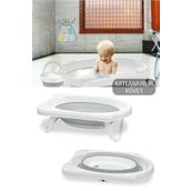 Katlanır Bebek Küveti - Akordiyon Çocuk Banyo Küveti Gri