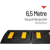 Kauçuk Kablo Kanallı Otopark Rampası - 6,5 Metre Set - 30 x 50 x 10 cm