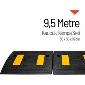 Kauçuk Kablo Kanallı Otopark Rampası - 9,5 Metre Set - 30 x 50 x 10 cm