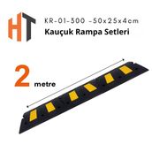 Kauçuk Rampa Set, Otopark Rampası, Kaldırım Rampası 50x25x4,5 cm 2 Metre