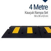 Kauçuk Rampa Set, Otopark Rampası, Kaldırım Rampası 50x30x4,5 Cm 4 Metre