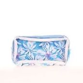 Kaukko K2614 Blue Flowers Transparent Spring Kalem Çantası