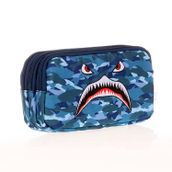 Kaukko L8123 Kids Love Square Shark 3 Bölmeli Kalem Çantası