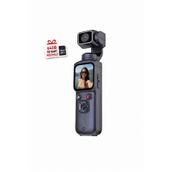 KAZEMTECH 4K Ultra HD Dijital Vlog Kamerası 75MP Yüz Takip Özellikli Gimbal , 330°Dönebilir Açı / 64GB Kart Hediyeli / Profesyonel Dokunmatik Ekran