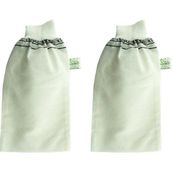 Kelebek Kese 2 Adet 25x17 cm Beyaz Lastikli Banyo Hamam Kesesi