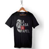 Kendim Seçtim La Casa De Papel Half Face Yarım Yüz Baskılı Siyah Unisex T-Shirt