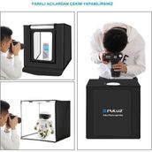 Kenly Puluz Pro 40x40 cm Fotoğraf Çekim Çadırı, 2x32 LED Işıklı Profesyonel Ürün Fotoğraf Stüdyosu