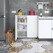 Kenzlife 2 kapılı dolap çilem 088*070*032 byz kilitli tekerlekli banyo mutfak ofis kitaplık ayakkabılık kiler - Beyaz