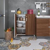 Kenzlife 2 Kapılı Dolap Çilem 088*070*032 Cvz Kilitli Ayaklı Banyo Mutfak Ofis Kitaplık Ayakkabılık Kiler