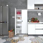 Kenzlife 2 Kapılı Dolap Çilem 188*090*032 Byz Kilitli Ayaklı Banyo Mutfak Ofis Kitaplık Ayakkabılık Kiler