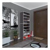 Kenzlife Ayakkabilik Goya Gri 180*70*30 Arkaliksiz Ayakkabi Ofis Dolabi İki Bolme