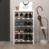 Kenzlife Ayakkabılık Mısri Mat Beyaz Suntalam 065 040 20 Sekiz Çift Ayakkabı Kapasitesi Arkalıksız Beyaz