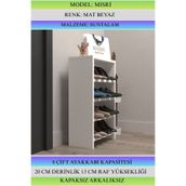 Kenzlife Ayakkabılık Mısri Mat Beyaz Suntalam 065*040*20 Sekiz Çift Ayakkabı Kapasitesi Arkalıksız