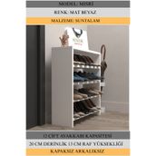 Kenzlife Ayakkabılık Mısri Mat Beyaz Suntalam 065*060*20 Oniki Çift Ayakkabı Kapasitesi Arkalıksız