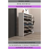 Kenzlife Ayakkabılık Mısri Mat Beyaz Suntalam 080*060*20 Onbeş Çift Ayakkabı Kapasitesi Arkalıksız