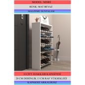 Kenzlife Ayakkabılık Mısri Mat Beyaz Suntalam 095*060*20 Onsekiz Çift Ayakkabı Kapasitesi Arkalıksız