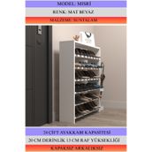 Kenzlife Ayakkabılık Mısri Mat Beyaz Suntalam 095*080*20 Yimidört Çift Ayakkabı Kapasitesi Arkalıksız