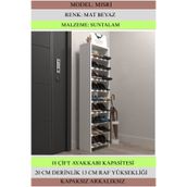 Kenzlife Ayakkabılık Mısri Mat Beyaz Suntalam 140*040*20 Onsekiz Çift Ayakkabı Kapasitesi Arkalıksız