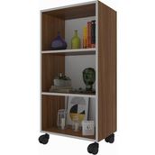 Kenzlife Beril 108x060x020 cm Ceviz Tekerlekli Kitaplık