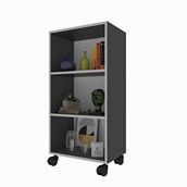 Kenzlife Beril 108x060x020 cm Gri Tekerlekli Kitaplık
