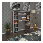 Kenzlife bilgisayar çalışma masası senna cvz 140*130*20 kitaplıklı ofis sekreter laptop