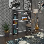 Kenzlife bilgisayar çalışma masası senna gri 140*130*20 kitaplıklı ofis sekreter laptop - 140x130x20