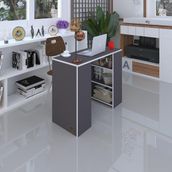 Kenzlife bilgisayar çalışma masası venüs gri ofis sekreter laptop - Beyaz - 75x170x60