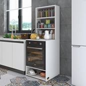 Kenzlife Canfeza Beyaz 165x60x56 Mutfak Raflı Ankastre Fırın Dolabı