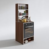 Kenzlife Canfeza Ceviz 165x60x56 Mutfak Raflı Ankastre Fırın Dolabı