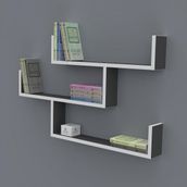 Kenzlife Gülin 055*080*20 Gri Duvar Rafı Kitaplık