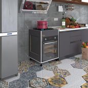 Kenzlife Haya Busa3 85x60x56 cm Ayarlı Ayaklı Üstten Gri Fırın Ocak Dolabı
