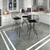 Kenzlife HEM105ZENGIN 140x40 cm Beyaz Siyah Masa ve 3 Adet Siyah Sandalye Takımı