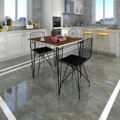 Kenzlife HEM75MAZLUM 60x60 cm Siyah Ceviz Masa Sandalye Takımı